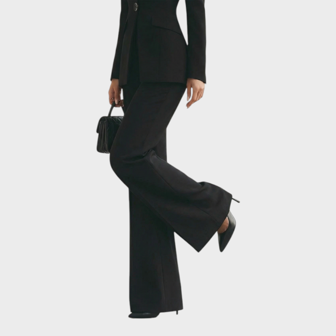 Marley | Black Blazer and Wide-Leg Trouser 2-Piece Suit