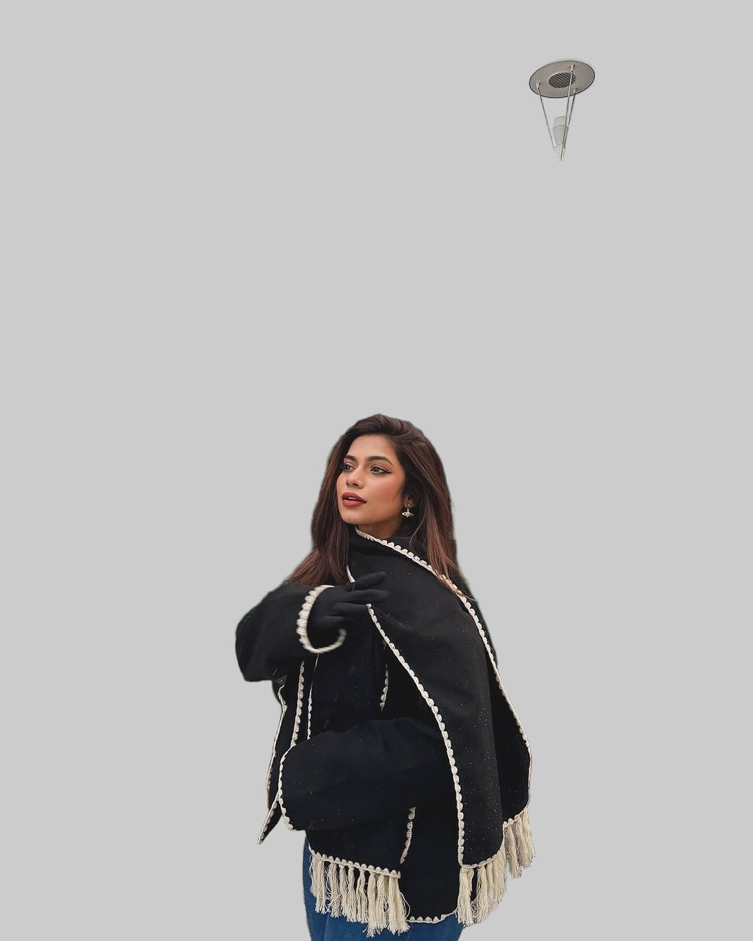 Cora Large Wool Jacket with Scarf