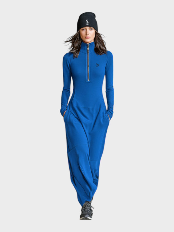 Madea | Women's Maxi Viscose Sports Dress with Half High Collar and Zipper MDA3197G9Y