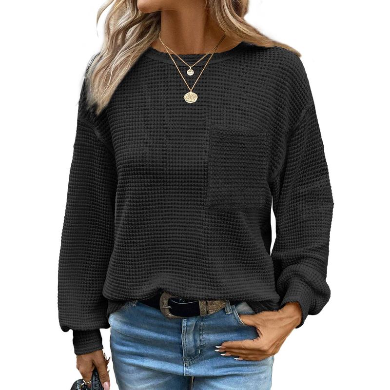 LIORA™ - Comfortable Oversized Long Sleeve Round Neck Blouse