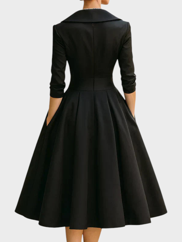 Gabriella | Elegant Midi Dress with Sophisticated Details and Practical Pockets