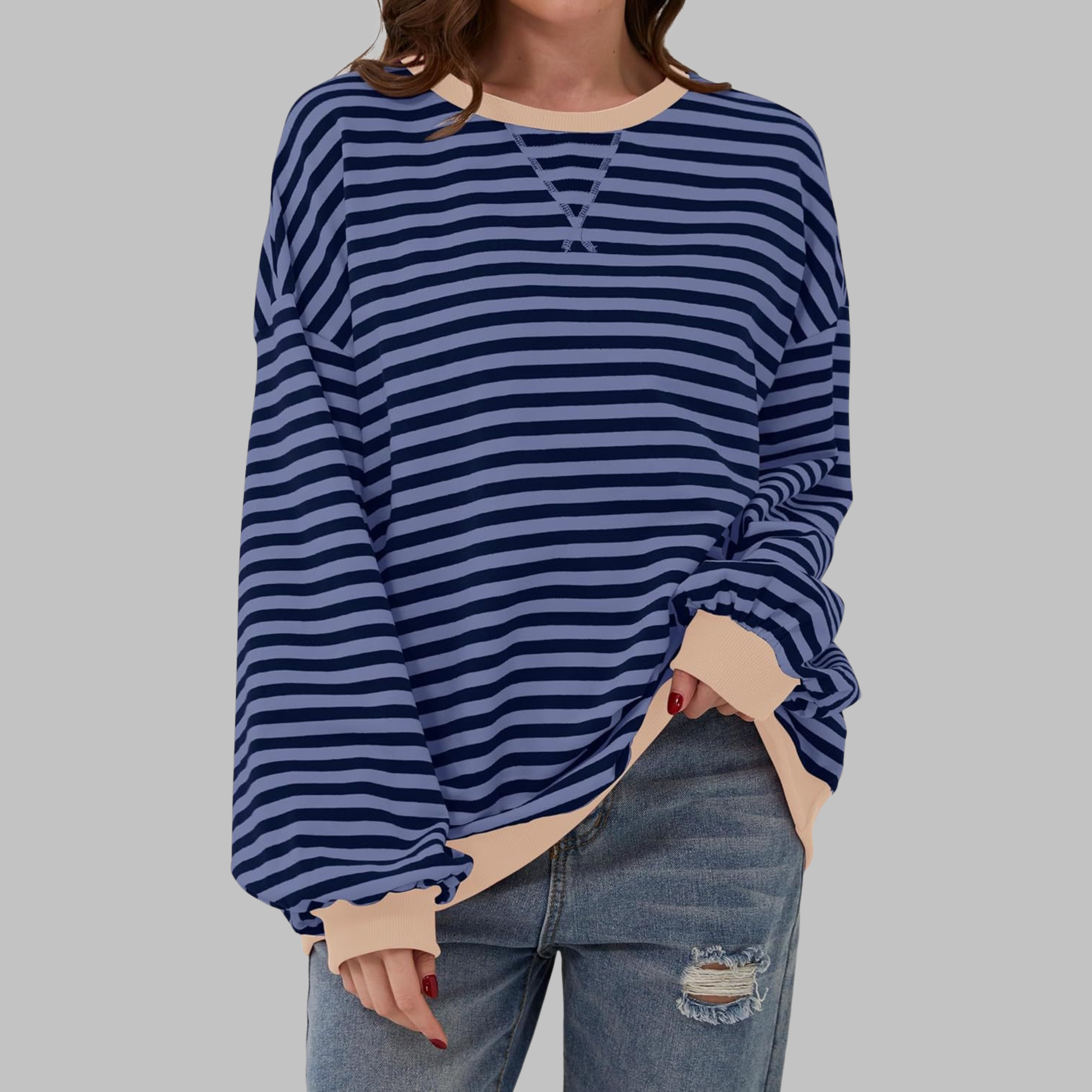 Lisa – Striped cotton blend sweater