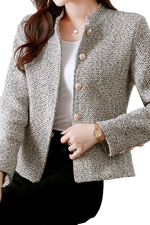 Eleanor - Elegant Nail Color Tweed Jacket with Lining