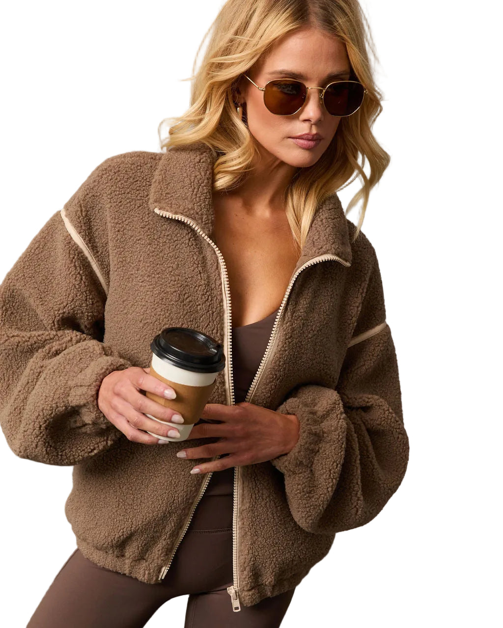 Hannah | Chill Whispers Contrast Trim Shearling Jacket