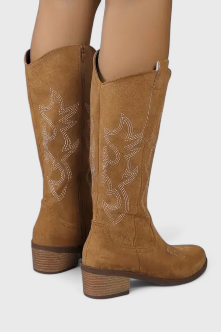 Elka Western Cowboy Boots in Suede