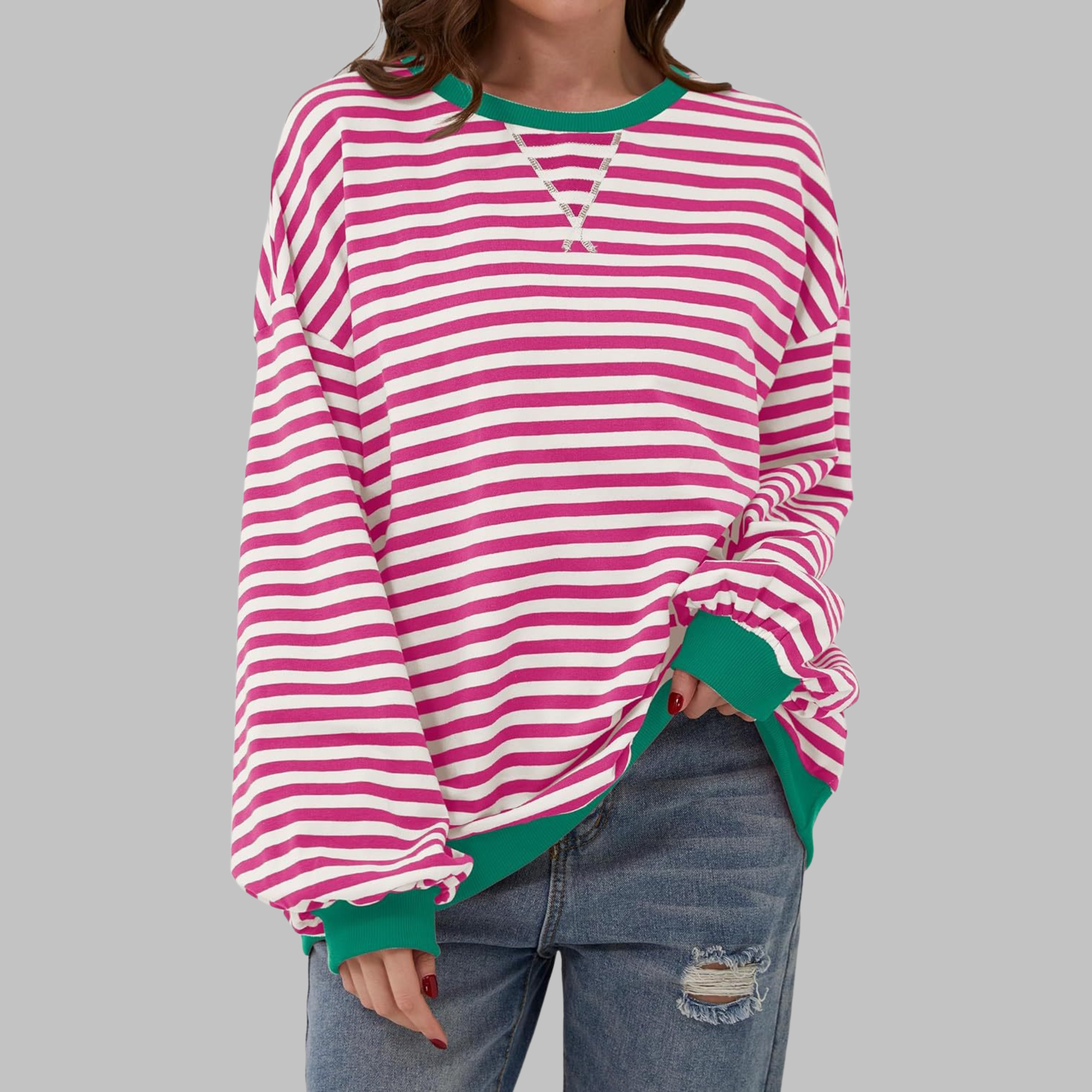 Lisa – Striped cotton blend sweater