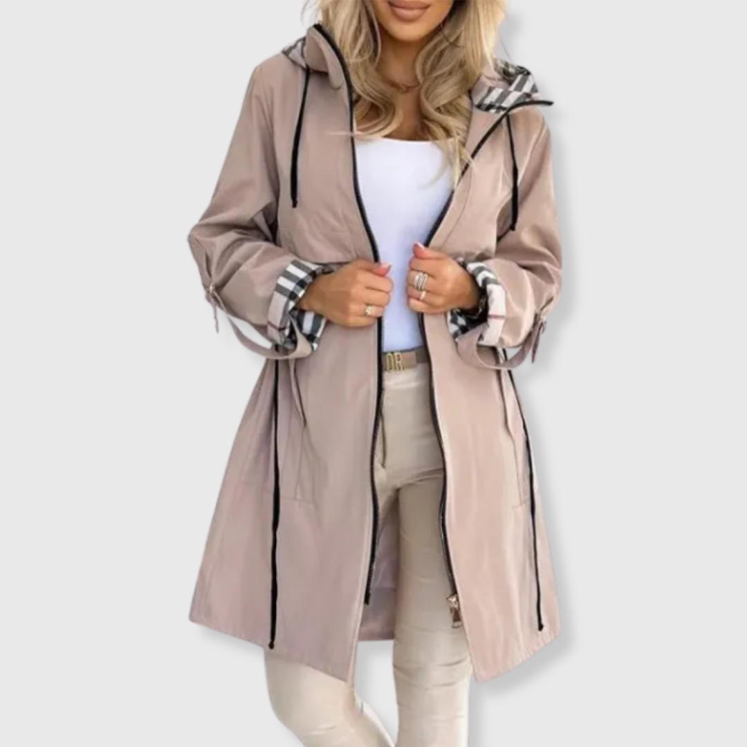 Long Hooded Jacket with Elegant Details