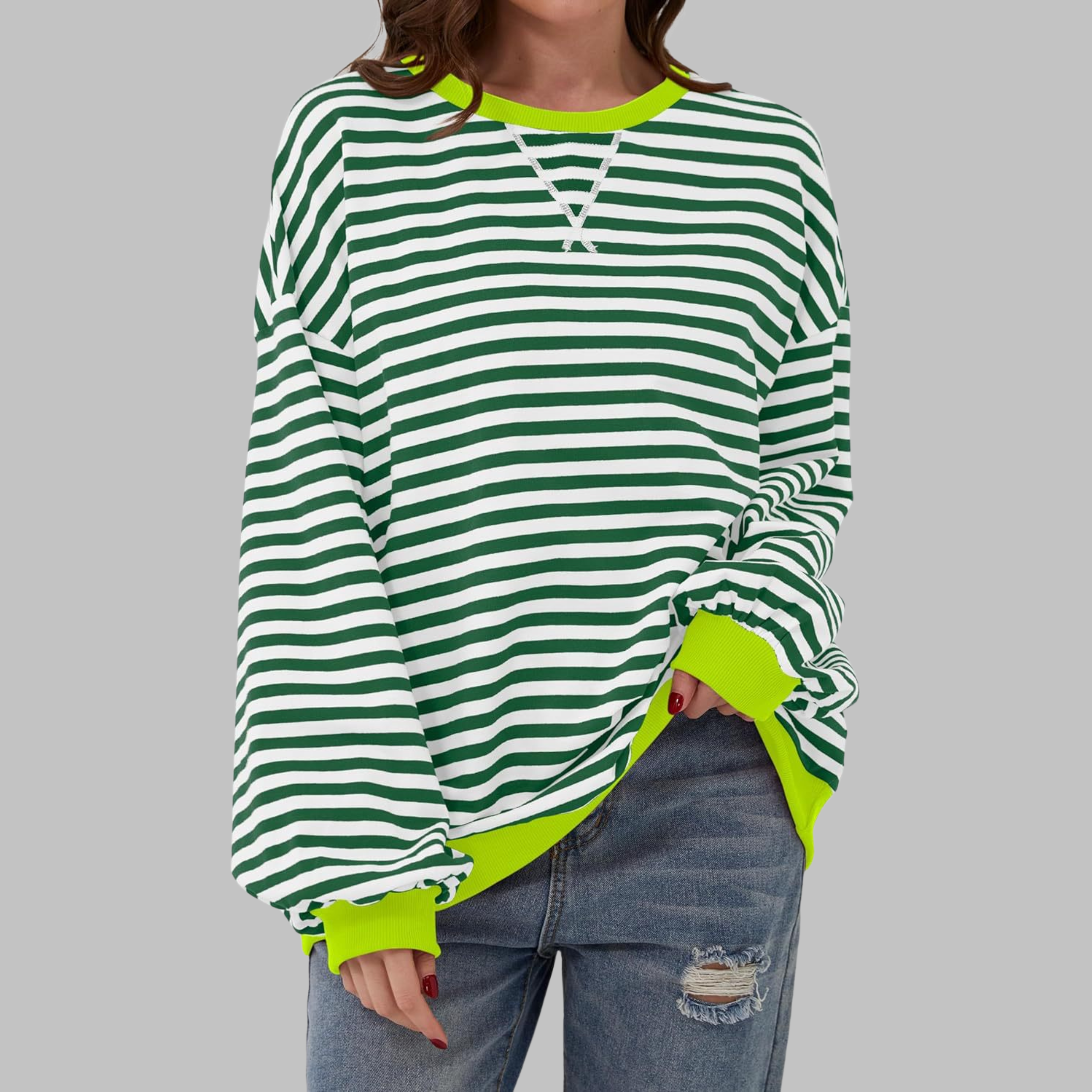 Lisa – Striped cotton blend sweater