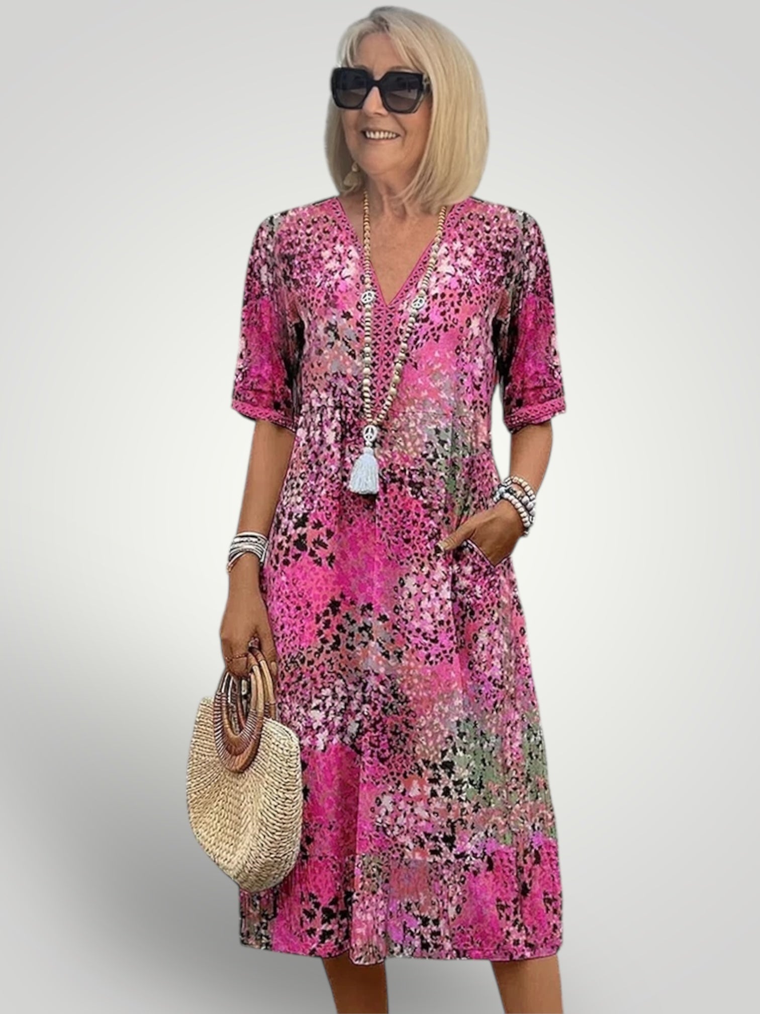 Hillary | Vibrant Mid-Length Dress