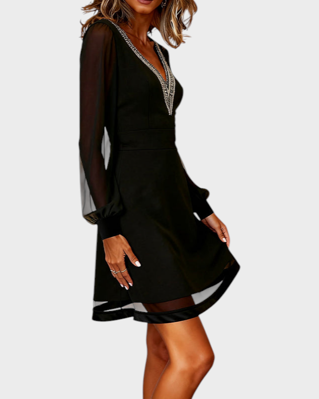 Rica | Slimming Dress with V-Neck and Inserts