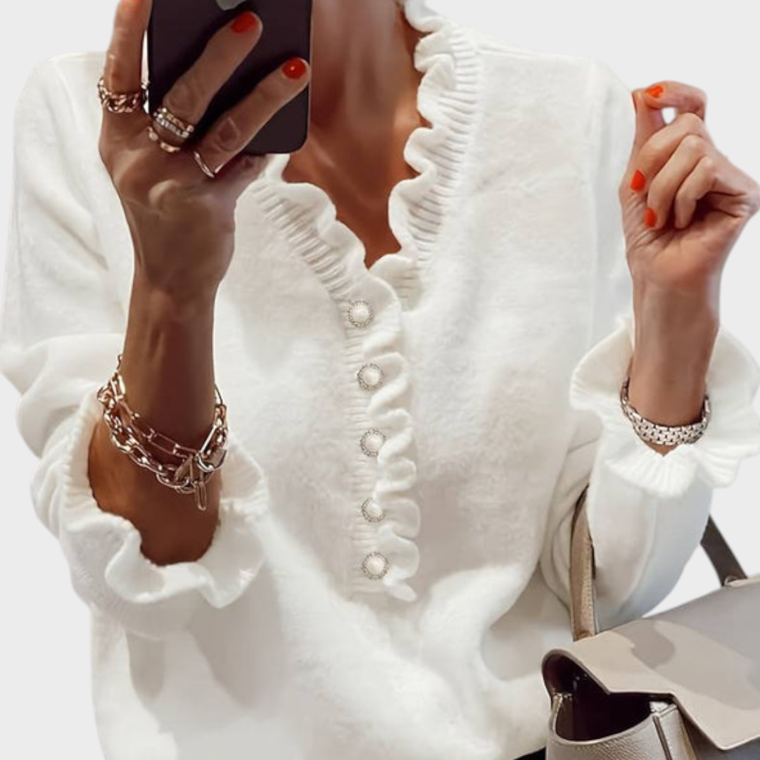 Hidielyn | Knotted blouse with ruffles