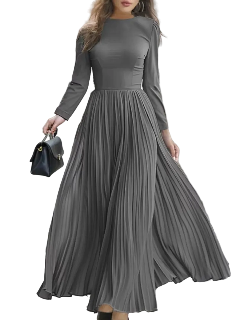 Marvee | Long Sleeve Pleated Maxi Dress
