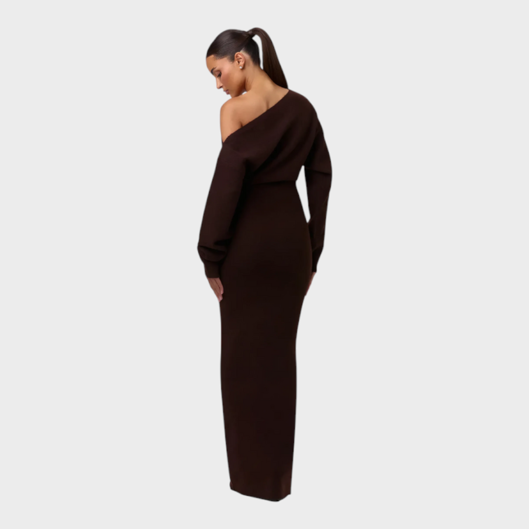 Hillary |Knit Off-Shoulder Maxi
