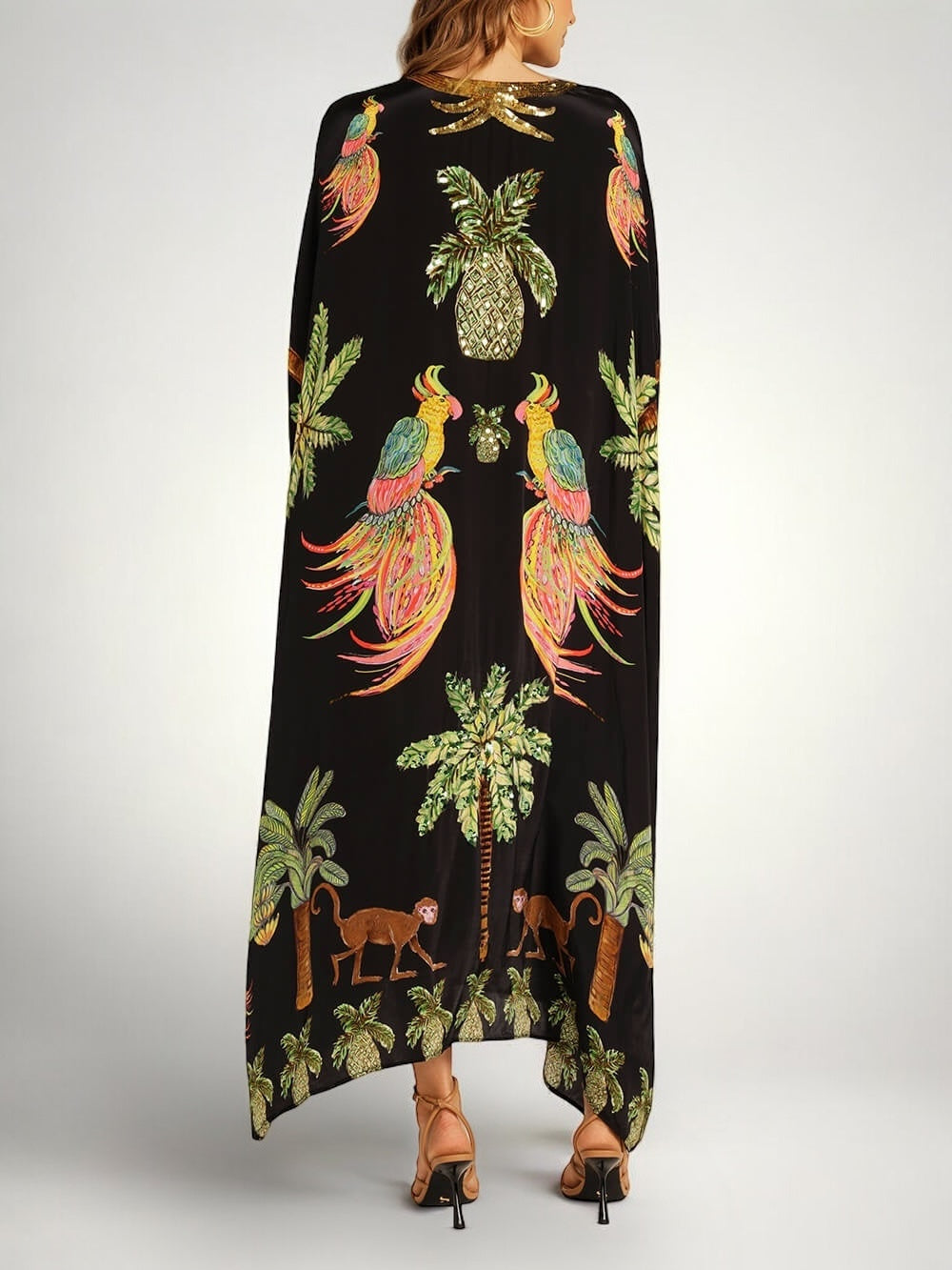 Sahara | Drop Shoulder Sleeve Coconut Tree Printed Dress