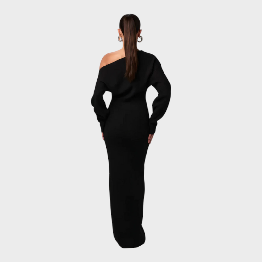 Hillary |Knit Off-Shoulder Maxi