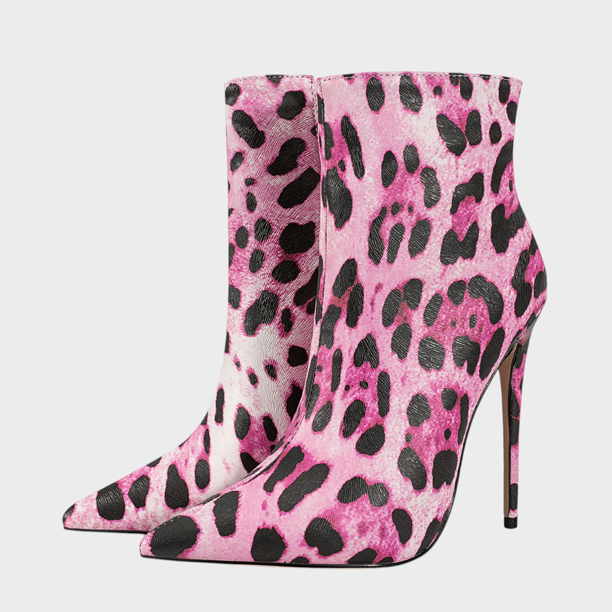 Leila | Leopard Print High Heel Ankle Boots
