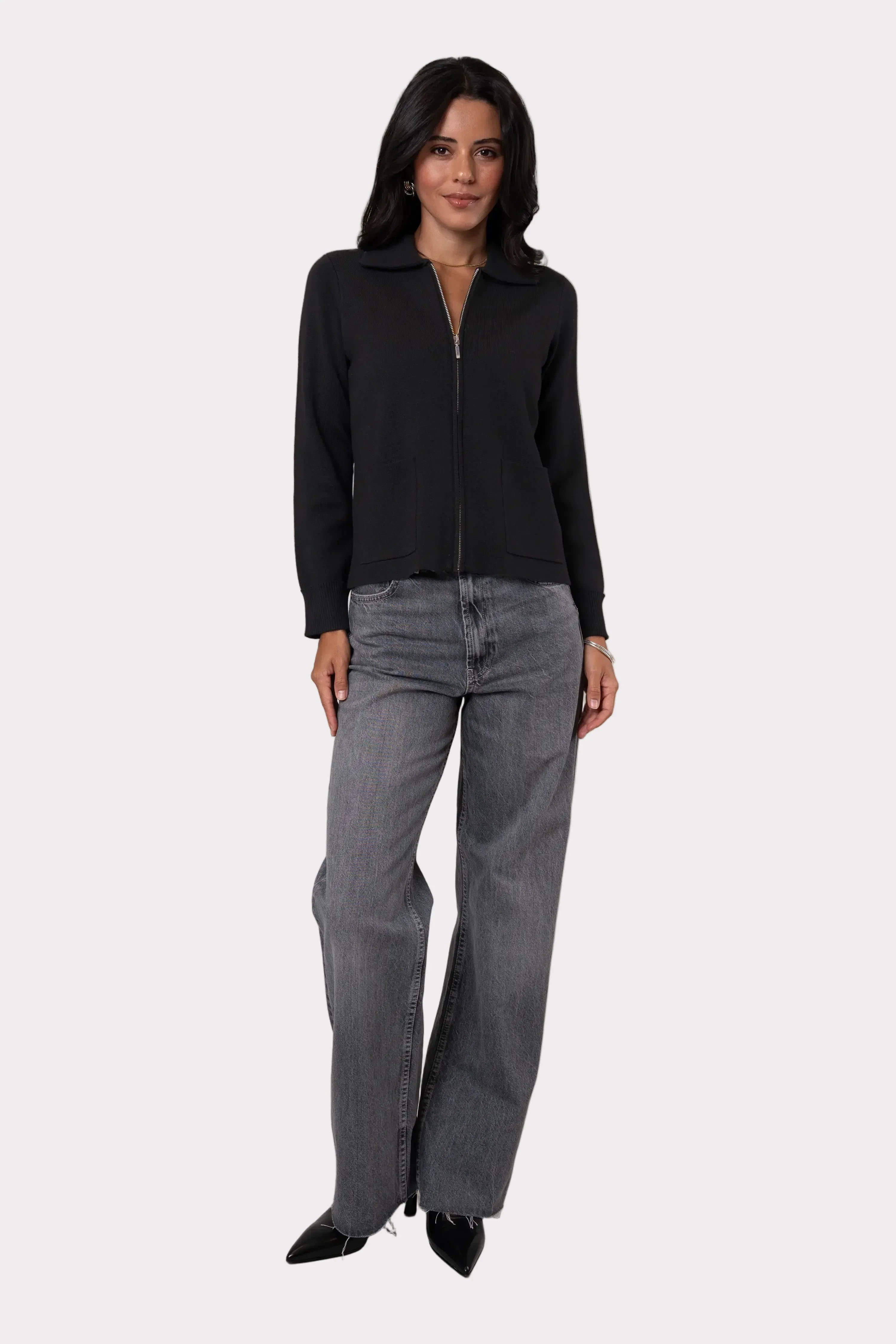 Elona | The Zip-Up Cardigan
