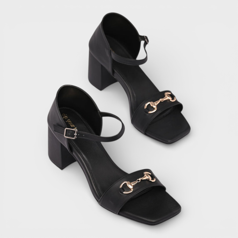 April | Black Heels with Buckle