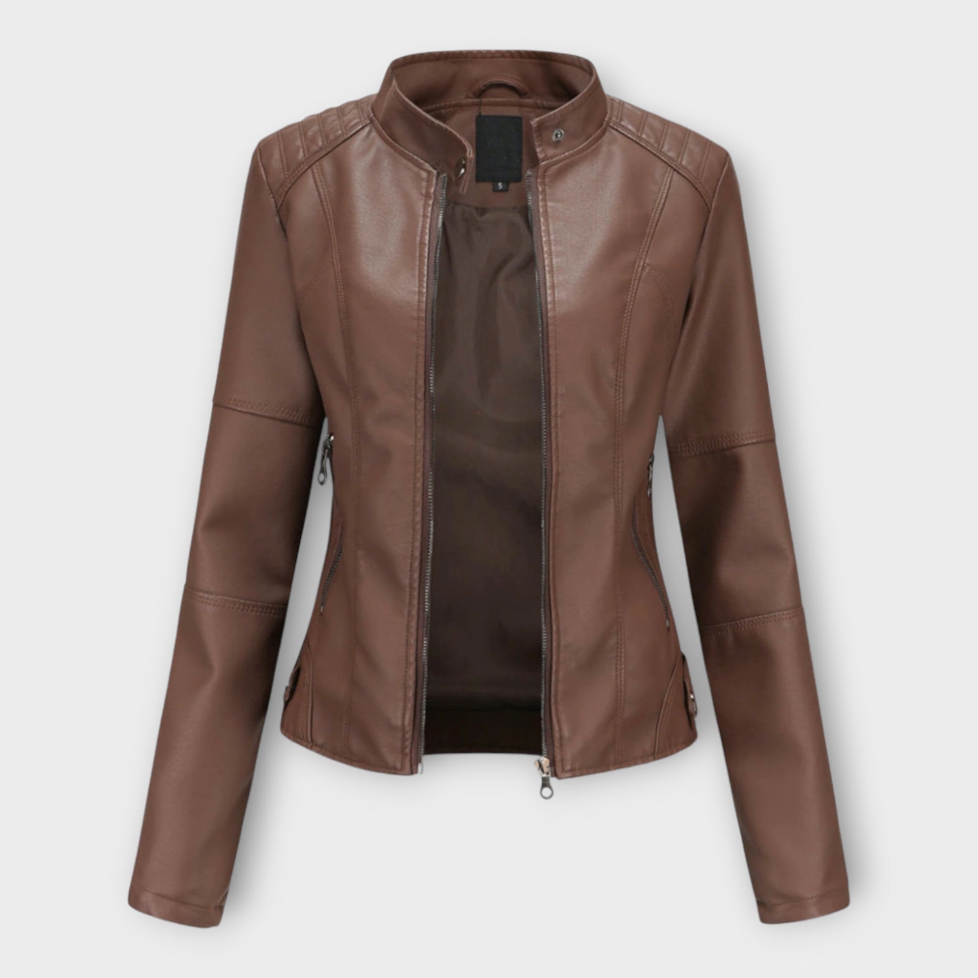 Elegant Leather Jacket with Modern Line and Timeless Aesthetics