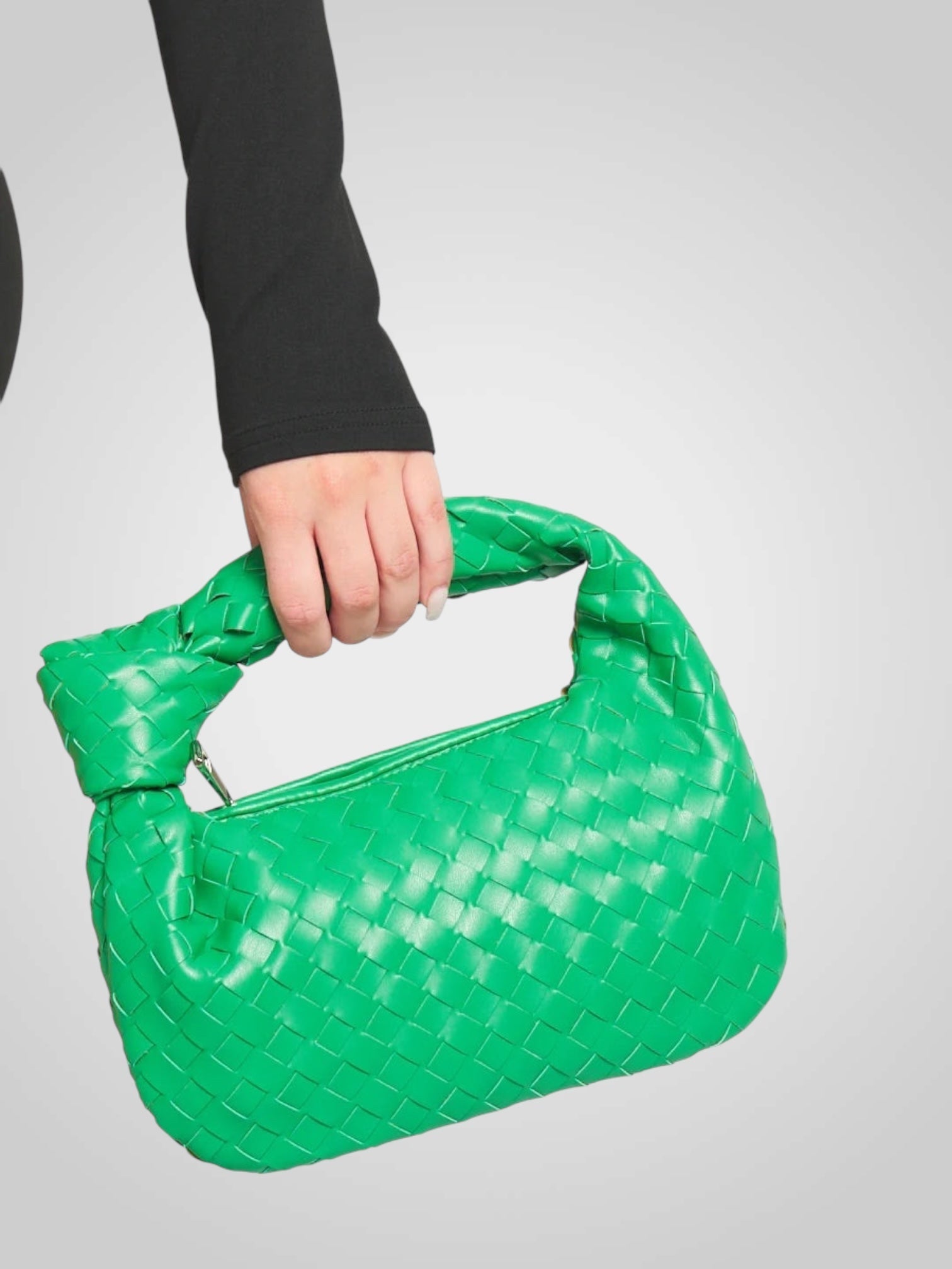 Aura | Mini Bag with Woven Knot Handle in Wine-Tone Eco-Leather