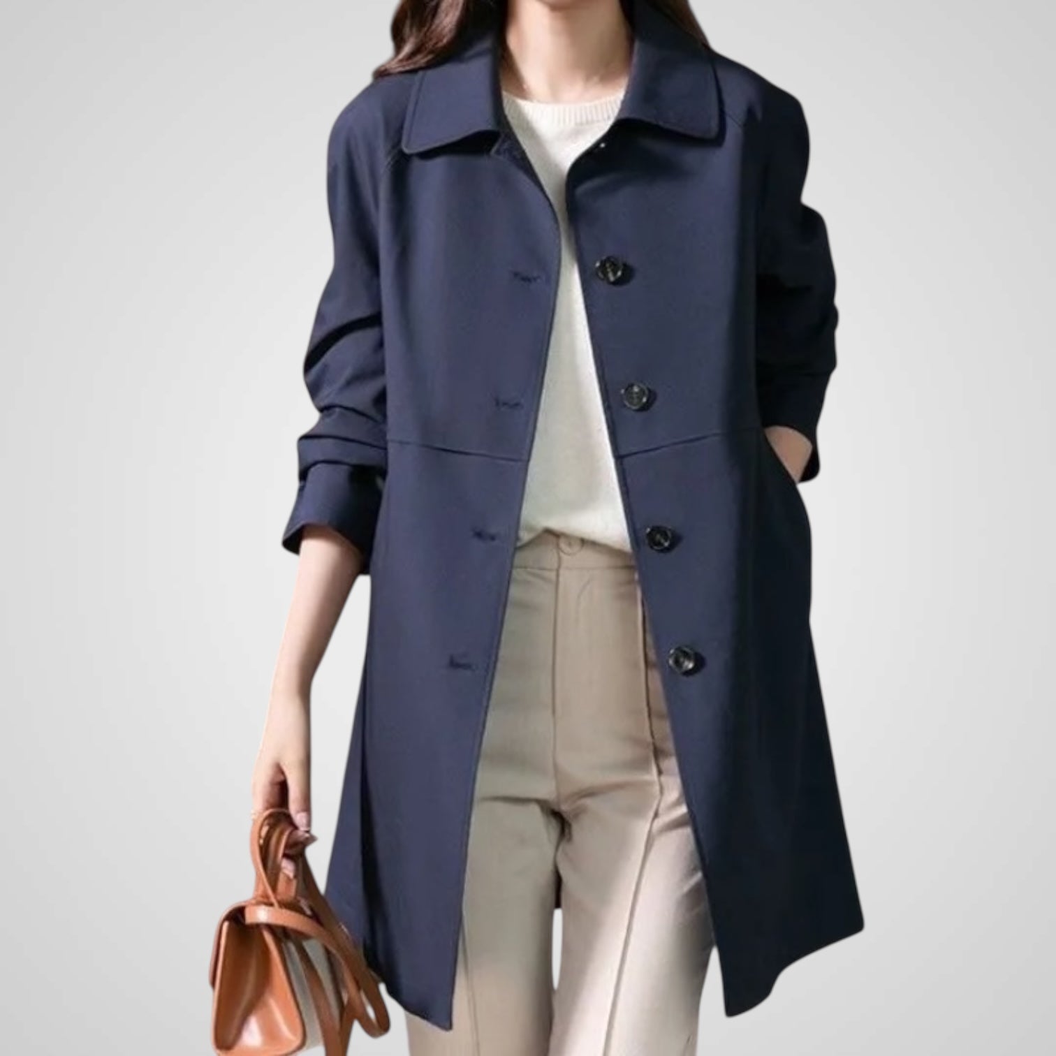 Elise | Elegant Single Button Short Trench Coat for Women