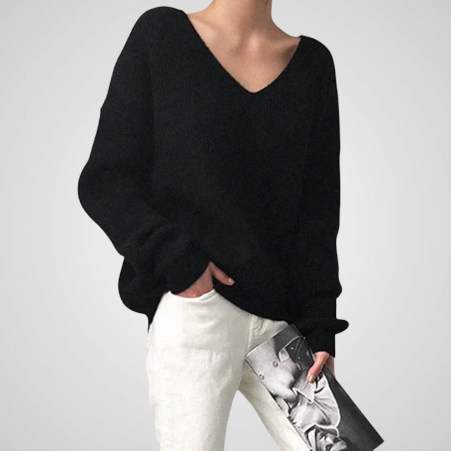 Marie | Women's Comfortable V-Neck Sweaterline