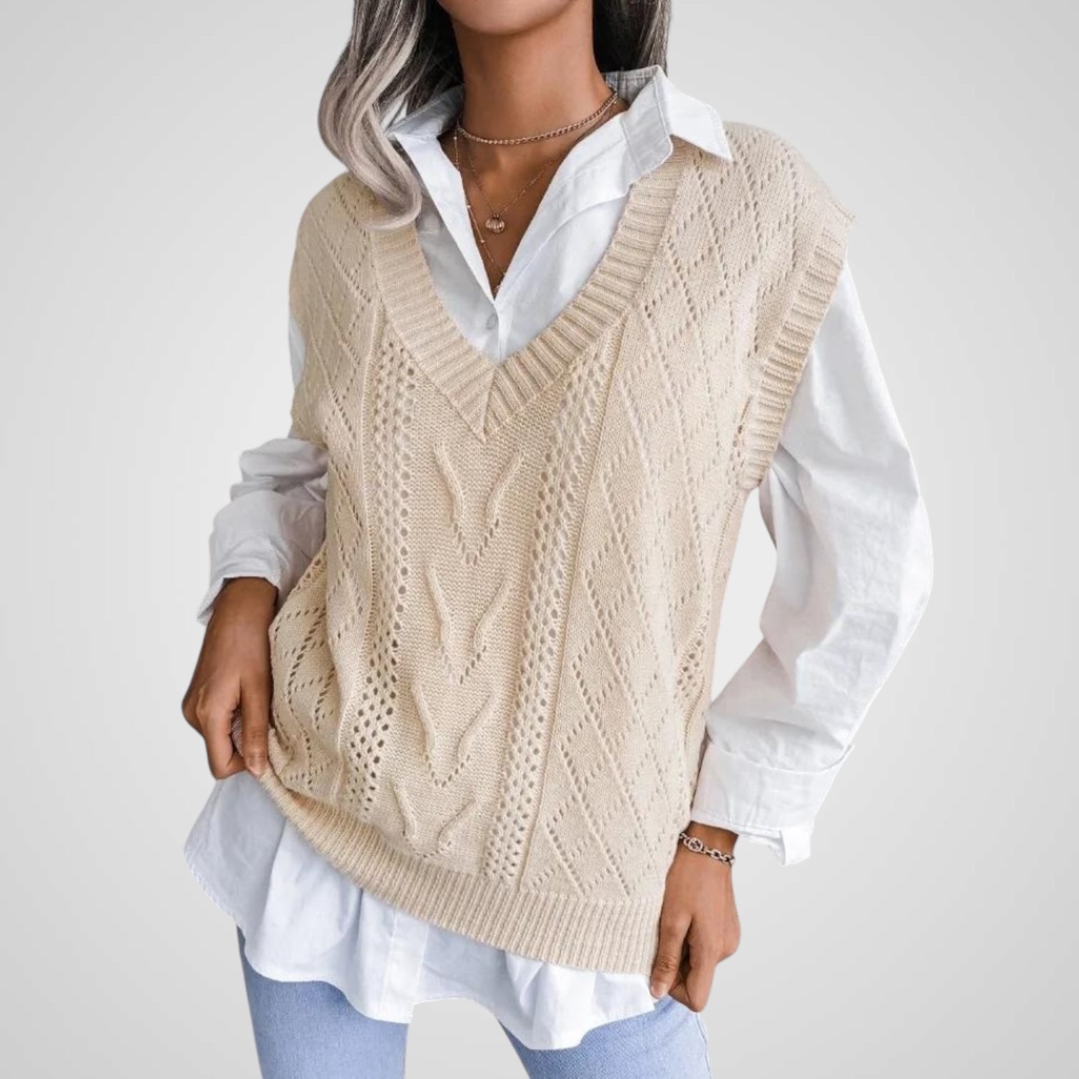 Rudi | Women's Knitted Vest with V-neck