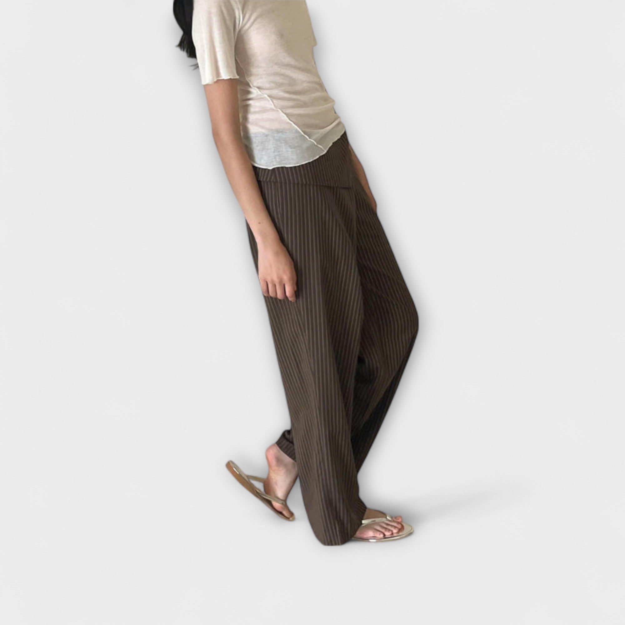 Julia - Striped Pleated Pants