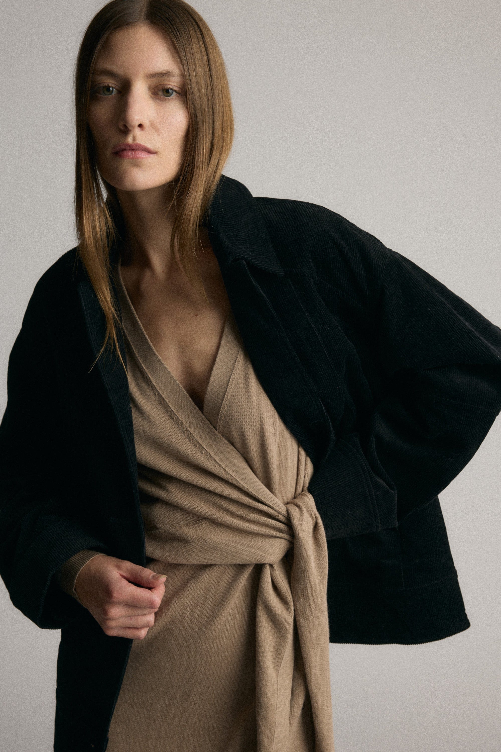 Hollie | Front-Wrap Sweater Dress