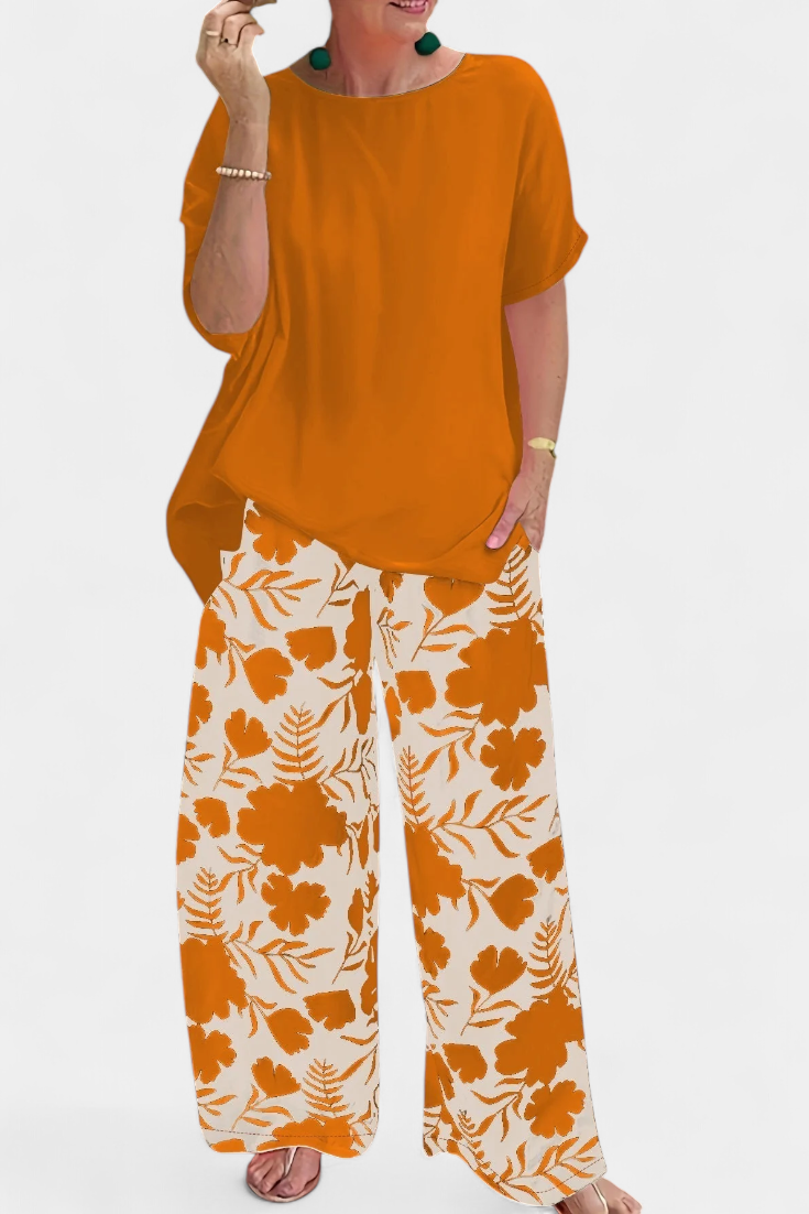 Aivy Floral Two-Piece Set with a Relaxed Feel