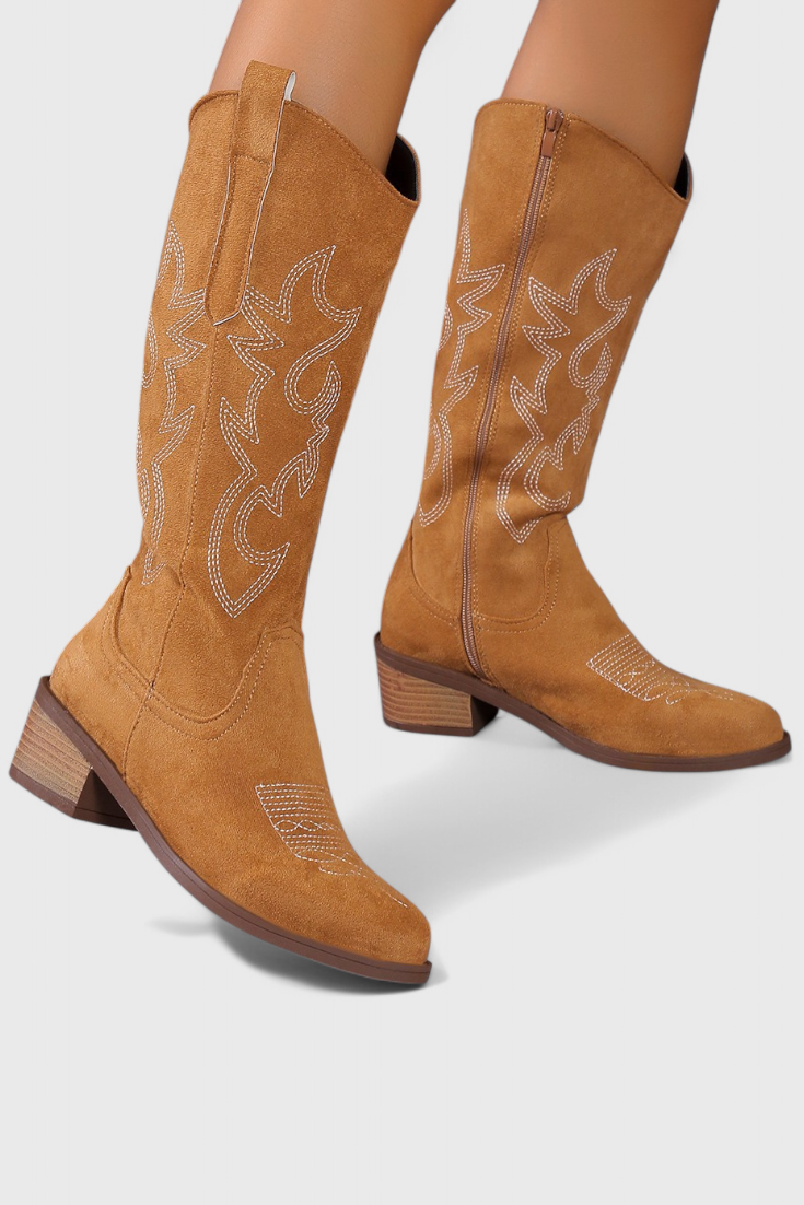 Elka Western Cowboy Boots in Suede