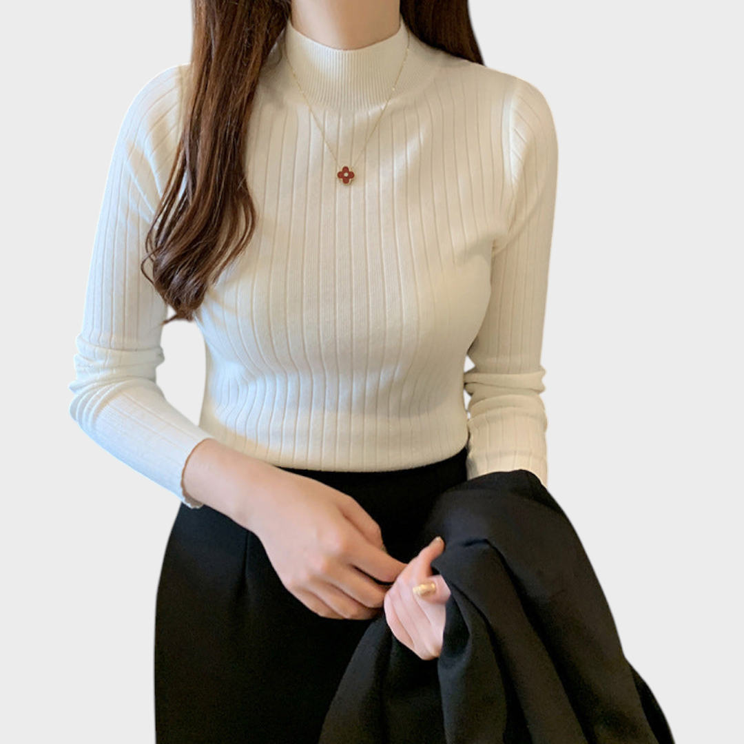 Gretchen | Slim Fit Half Turtleneck Knit Top