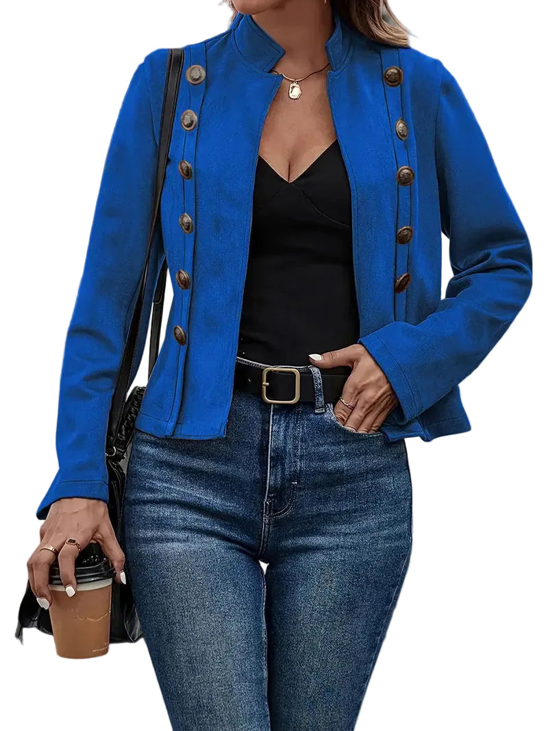 Daniela - Retro Suede Double-Breasted Jacket