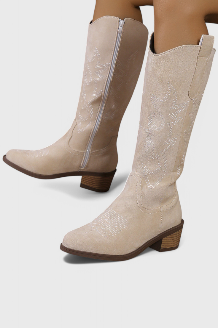 Elka Western Cowboy Boots in Suede