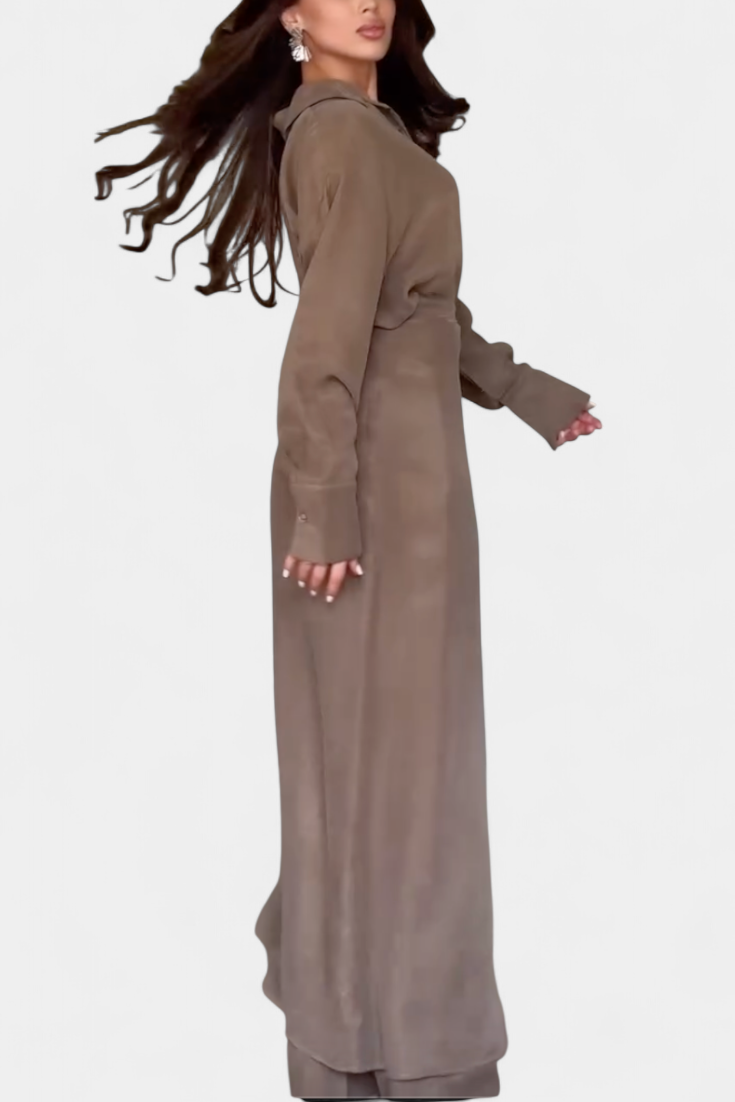 Marisol Casual Set with Loose Shirt and Pants-Skirt