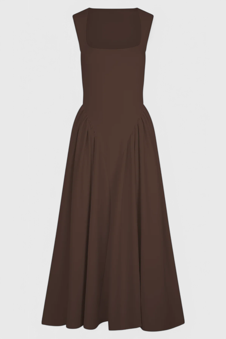 Verona Midi Dress with Square Neckline