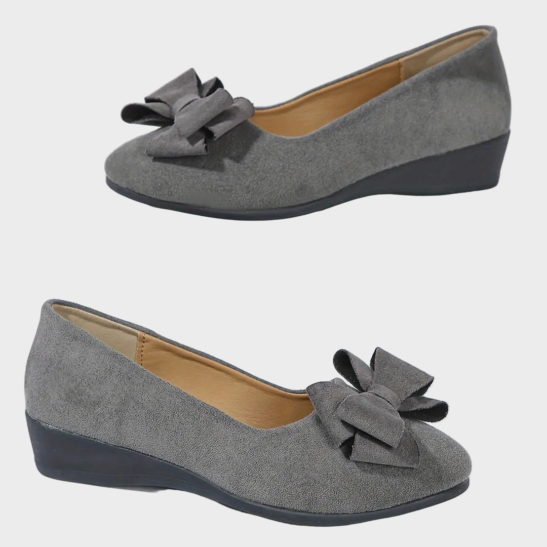 Fransiska -Breathable Non-Slip Loafers with Bow Tie