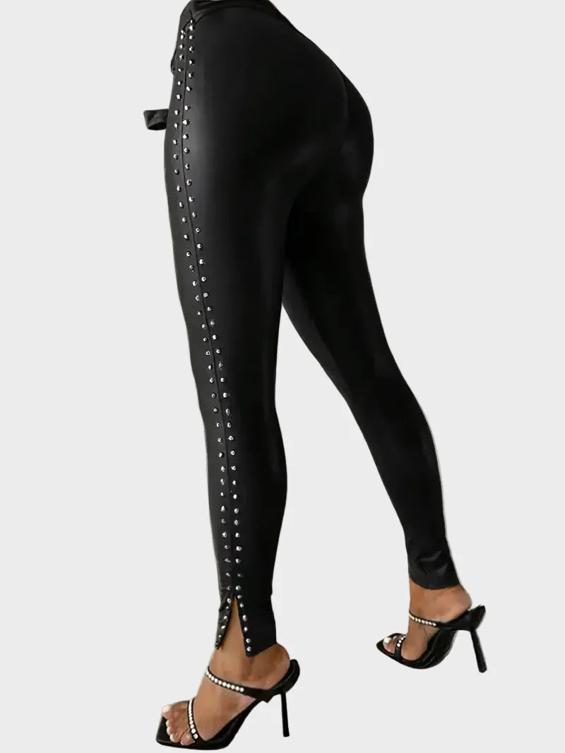 Celene | Leather Pants with Prints