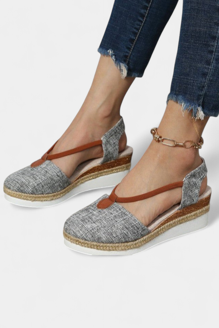 Eunate Sandals with jute effect and natural detail