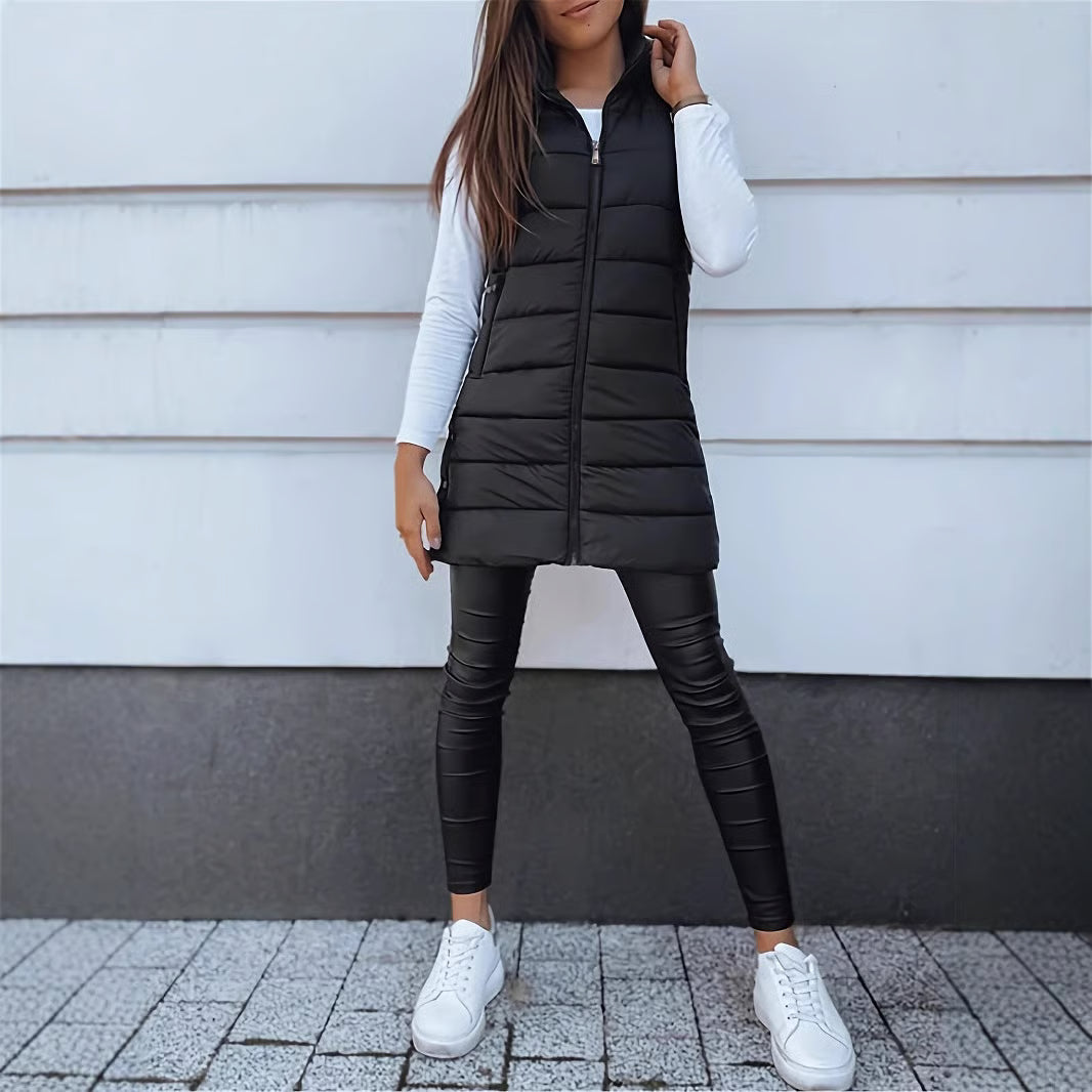 Women's Long Sleeveless Jacket
