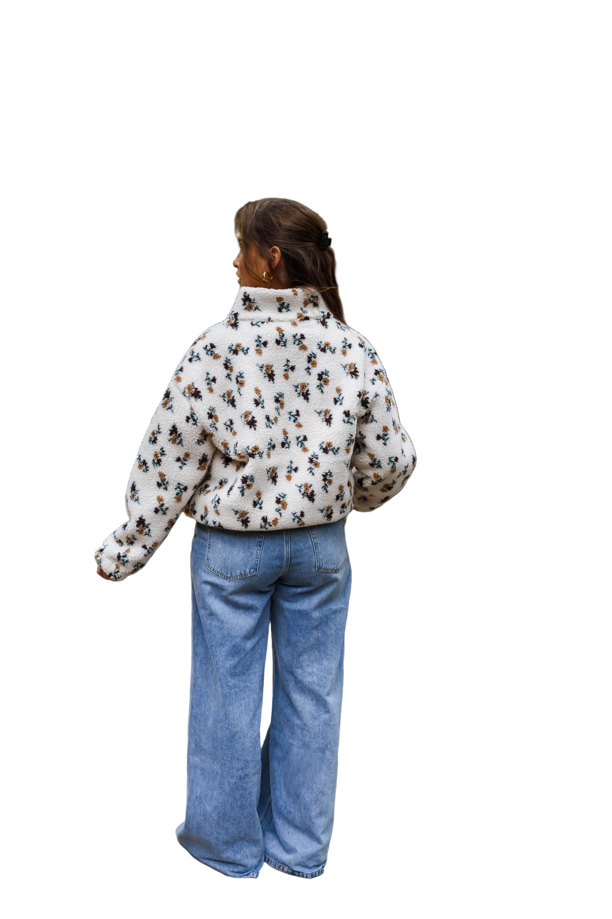 Ecru - Floral Alice Fleece Jacket