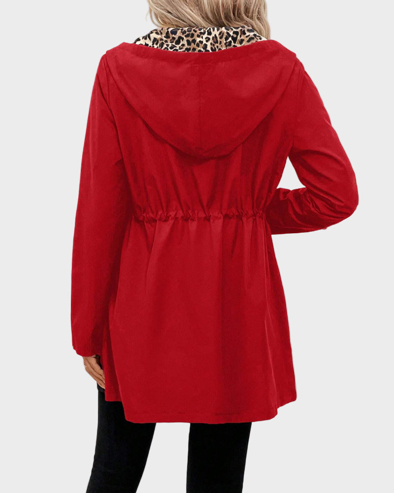 Dionissia | Reversible Jacket with Hat and Leopard Pattern