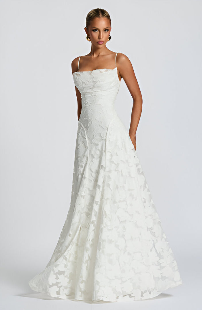 Francisa - Maxi Dress with Lace Corsage