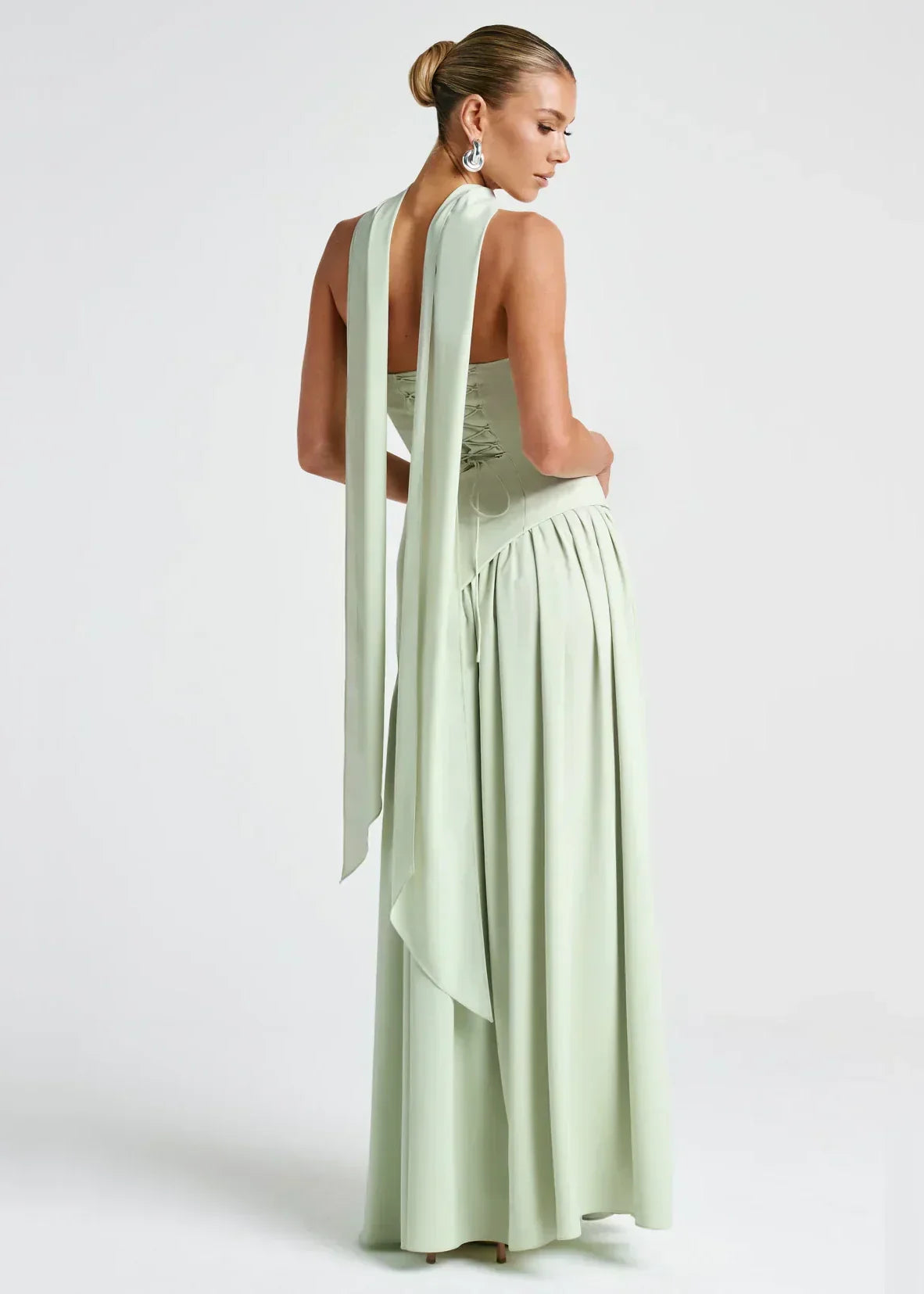 Elena – Maxi Dress with Off Shoulders, Slit & Choker Detail