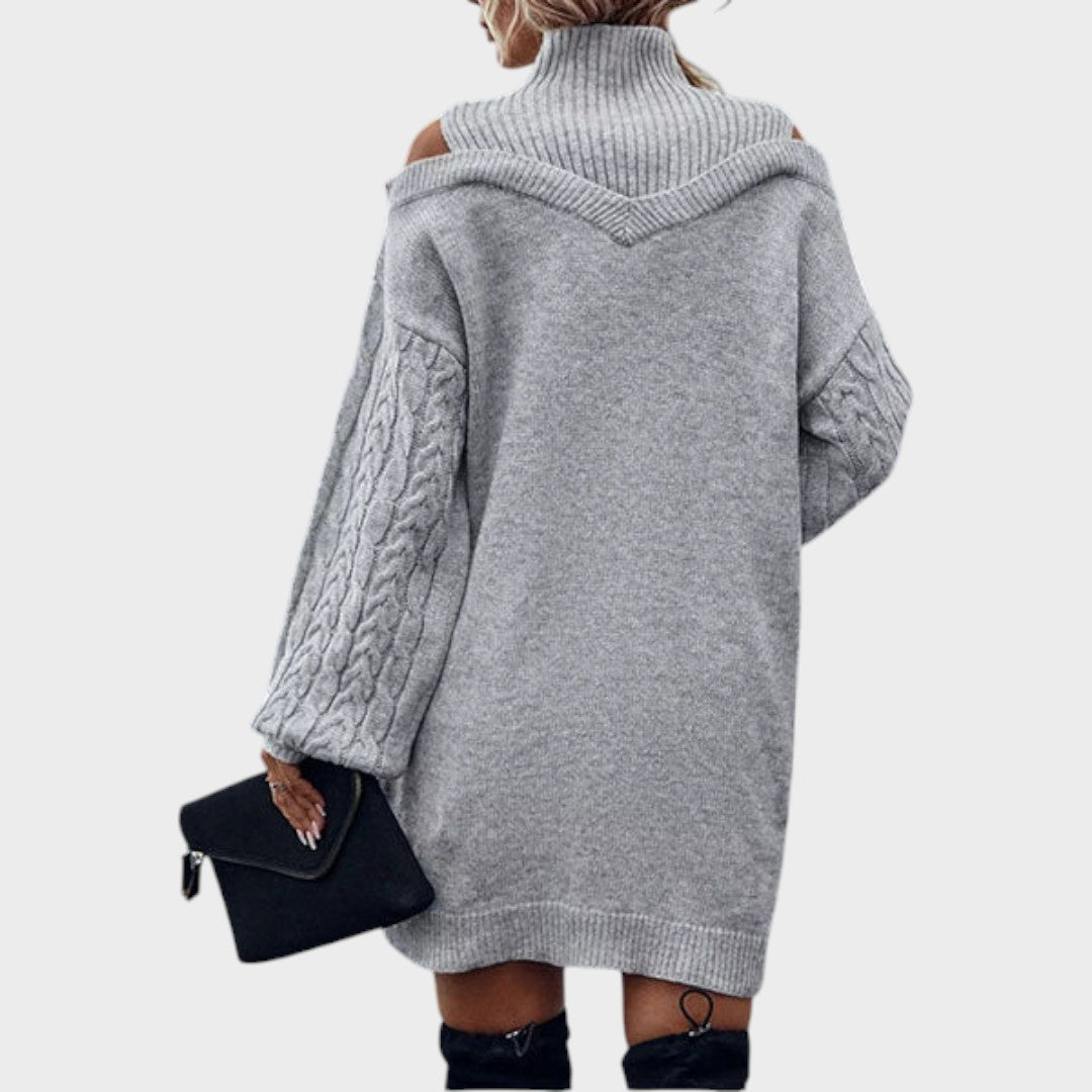 Ninia | Sweater Dress with Fashion and Open Shoulders