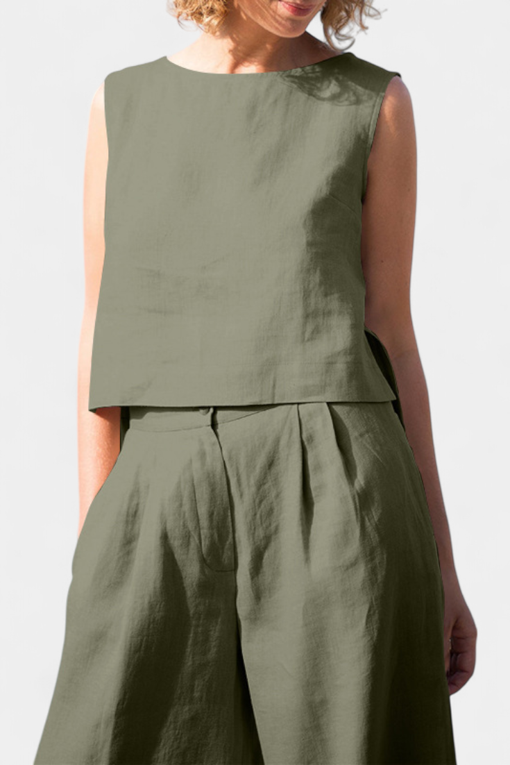 Yvanne Summer Sleeveless Vintage Set