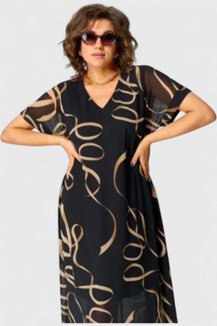 Jillian Black Caftan Dress