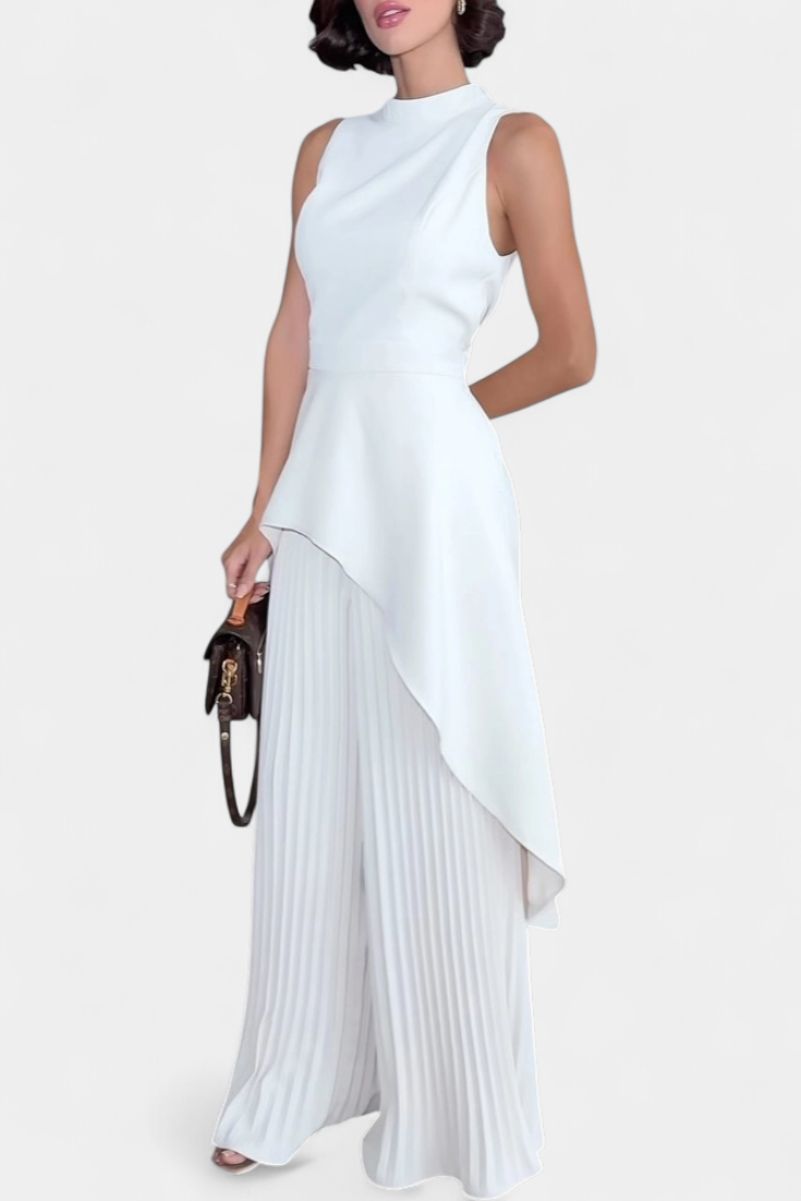 Chrysoula Asymmetric Set with Pleated Pants