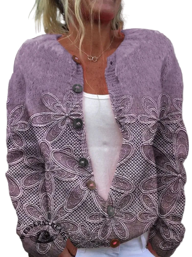 Ananya - Vintage Floral Art Print Casual Sweatshirt