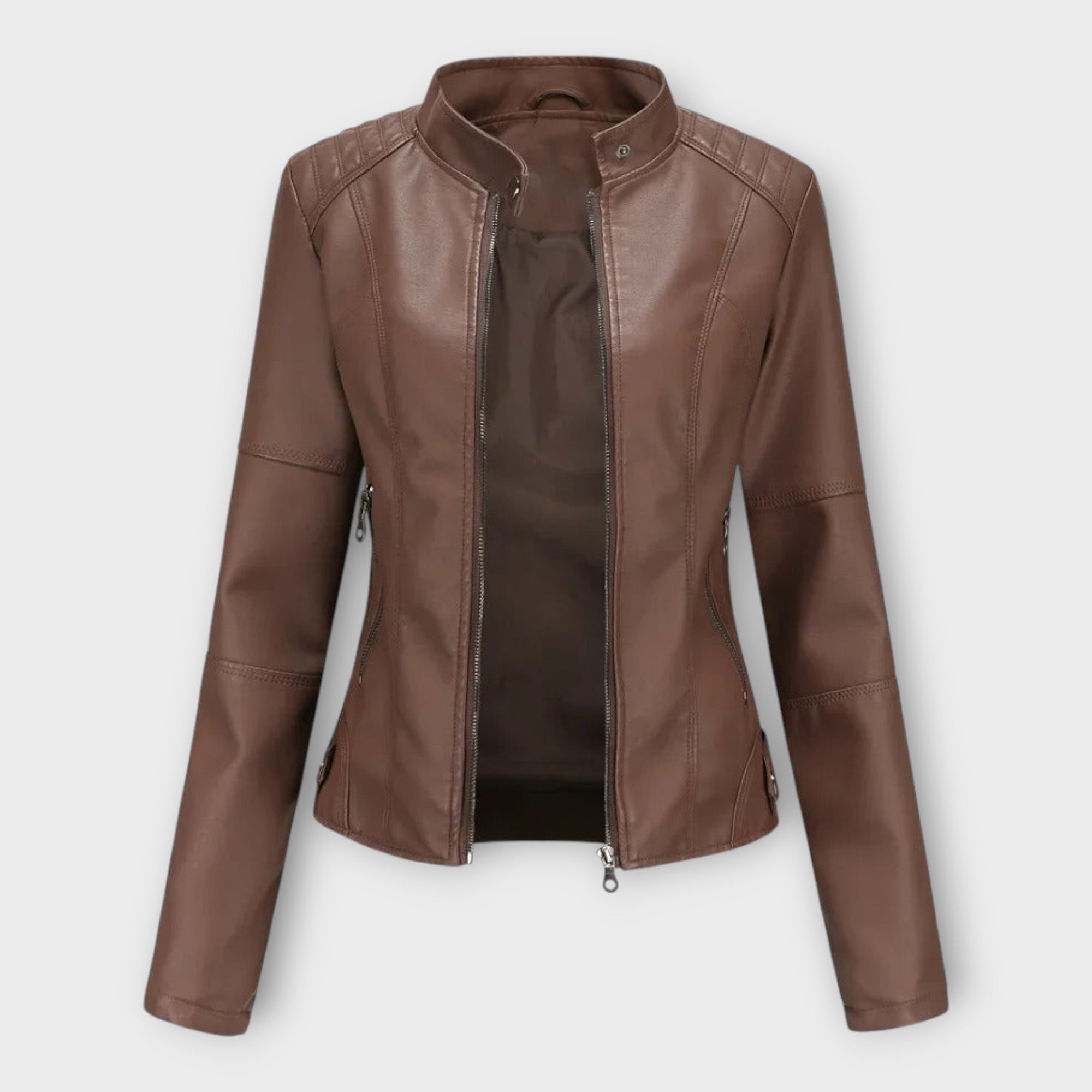 Elegant Leather Jacket with Modern Line and Timeless Style